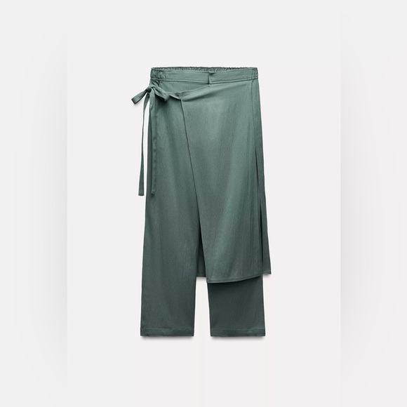 Zara Green Straight Leg Pants - Picture 1 of 3